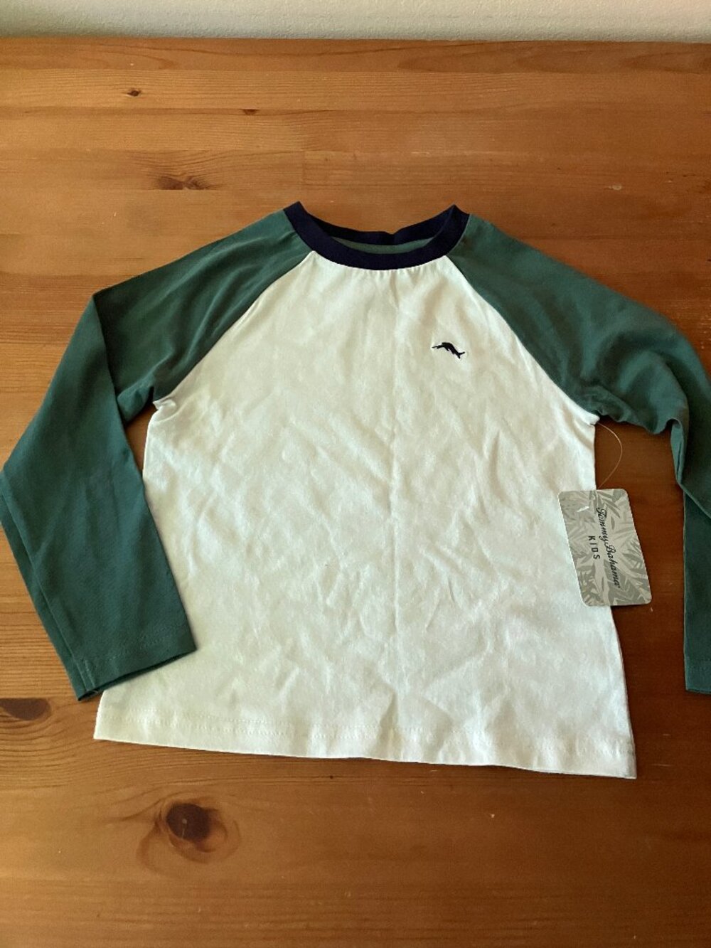 TOMMY BAHAMA Kids Embroidered Logo Cotton White/Green Shirt Size XS (4) New
